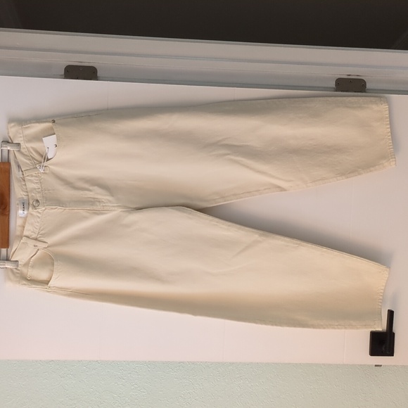 FRAME The Candle Mid-Rise Tapered Barrel Leg Women's Jeans InButter Yellow Sz 31 - Picture 5 of 9